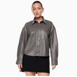 Aritzia Babaton Pelli Hip Faux Leather Shirt Jacket